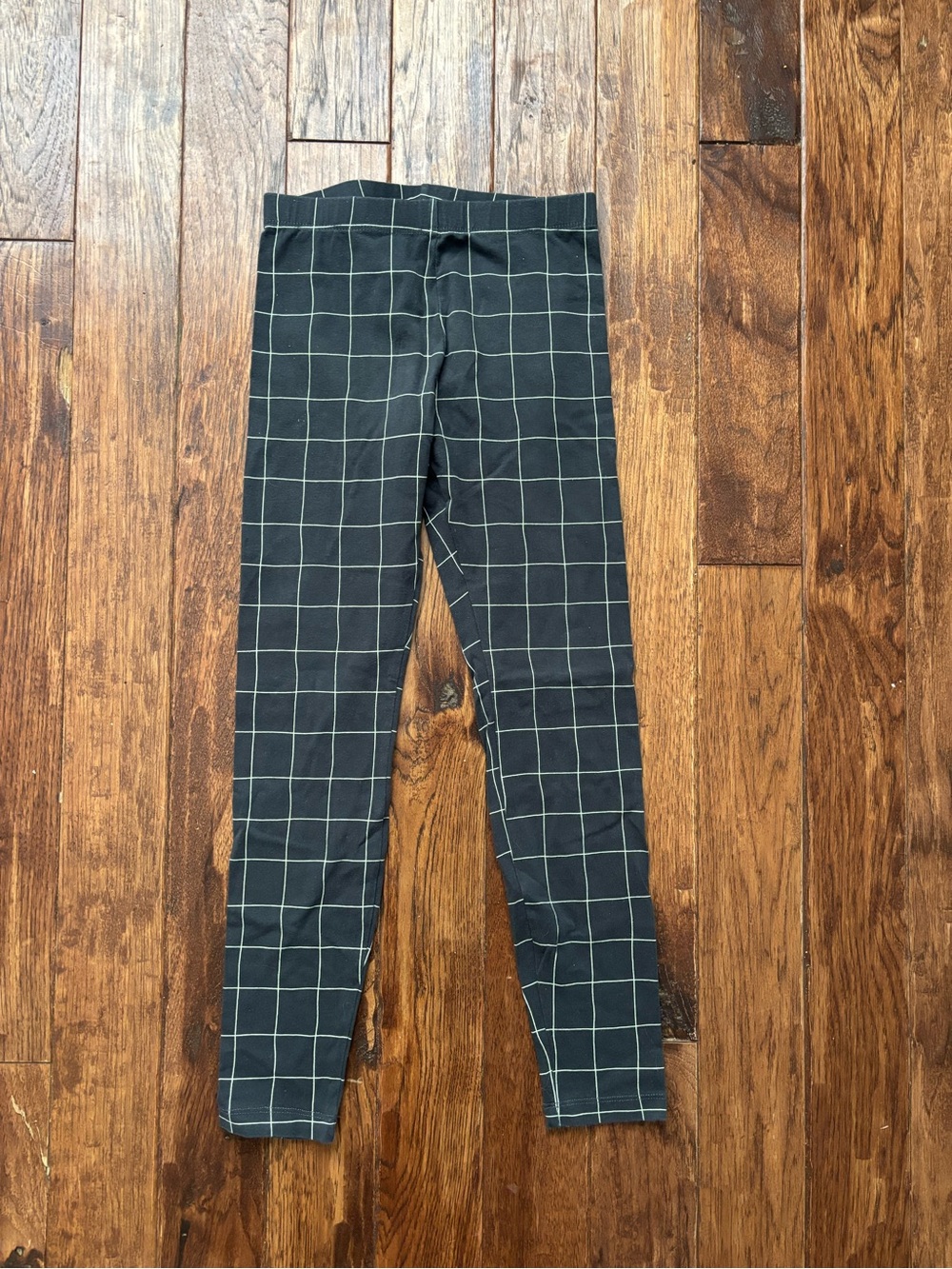 Cat & Jack 8 Medium M Gray White Check Checked Leggings Pants Girls